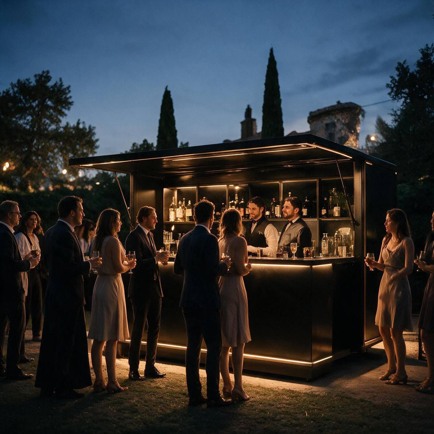 Bar KIOS de nuit avec barmen professionnels